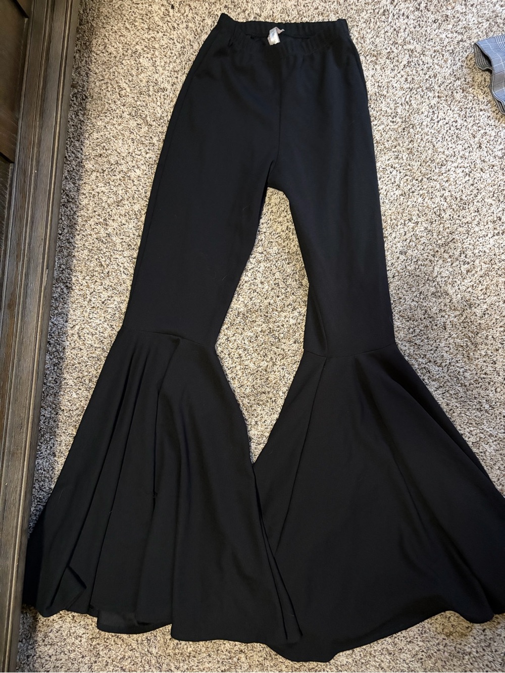 Black Flared Bell-Bottom Pants